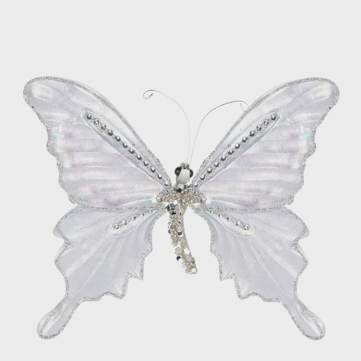 Davinia Metallic Butterfly Clip Decoration Silver