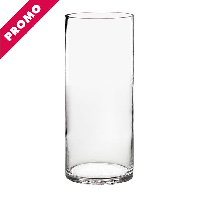 Glass Cylinder Vase Clear (15Dx30H)